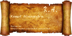 Kempf Alexandra névjegykártya